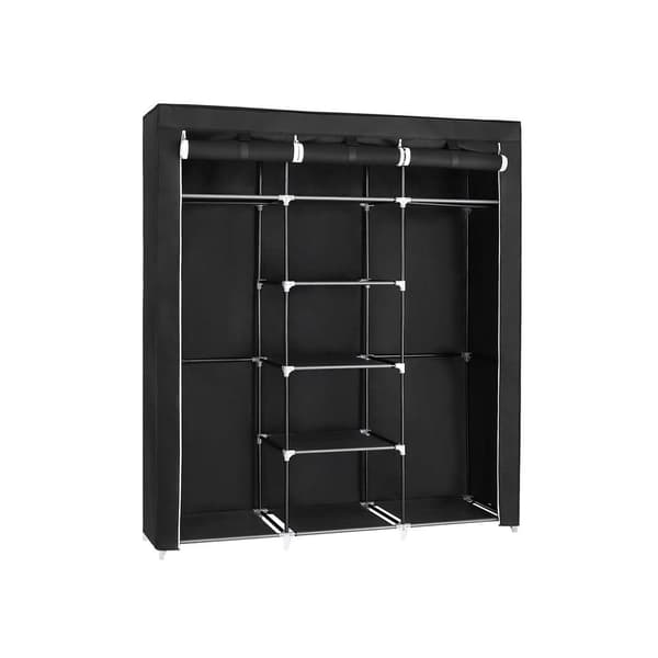 Stofgarderobe - foldbar - sort - 150 x 175 x 45 cm