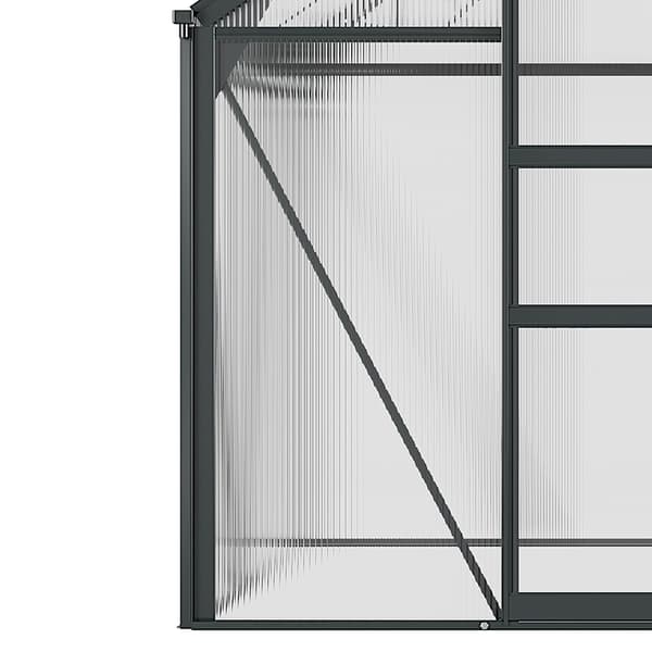 Polycarbonat drivhus | Farve: Sort, grå | Mål: 192x190x201 cm