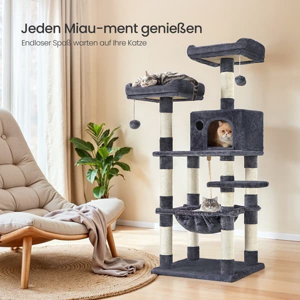 Kattträdskrapstolpe klättertorn, stall, 55 x 45 x 143 cm