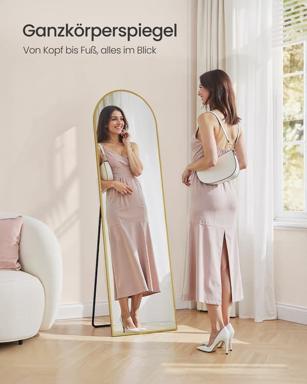 Buet passpejl | Lys guld | 40x150 cm