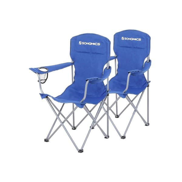 Campingstole sæt af 2, foldbare, lette, blå – 76 x 51,5 x 95,5 cm