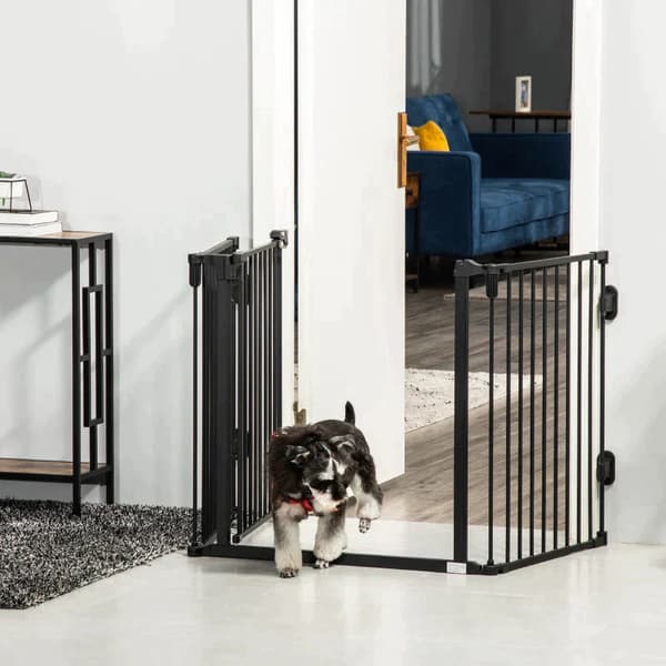 Hundehegn - Sikkerhedshegn til hunde | Farve: Sort | Mål: 202,5x2x76 cm