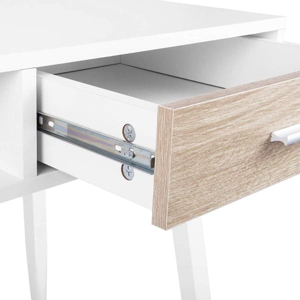 Bureau met lade en open vak | Wit | 50x110x75 cm