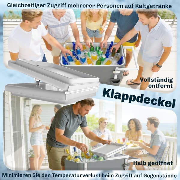 Kühltrolley 56 L pyörillä ja pullonavaajalla | Väri: Harmaa | Mitat: 84x38x83 cm