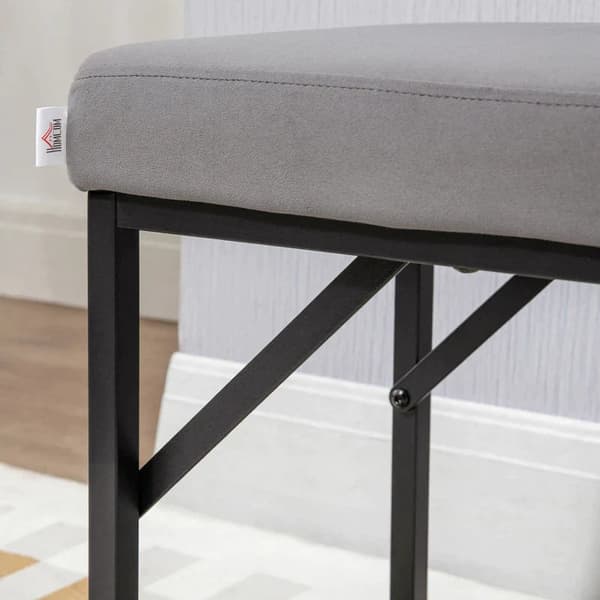 Polstret sofa | Farve: Mørkegrå + sort | Mål: 35x100x47 cm
