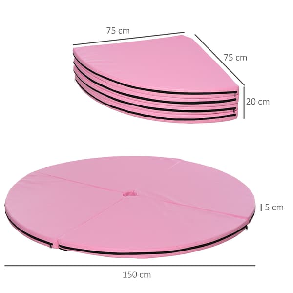 Sammenfoldelig stangdansmåtte | Farve: Pink | Mål: 150x150x5 cm