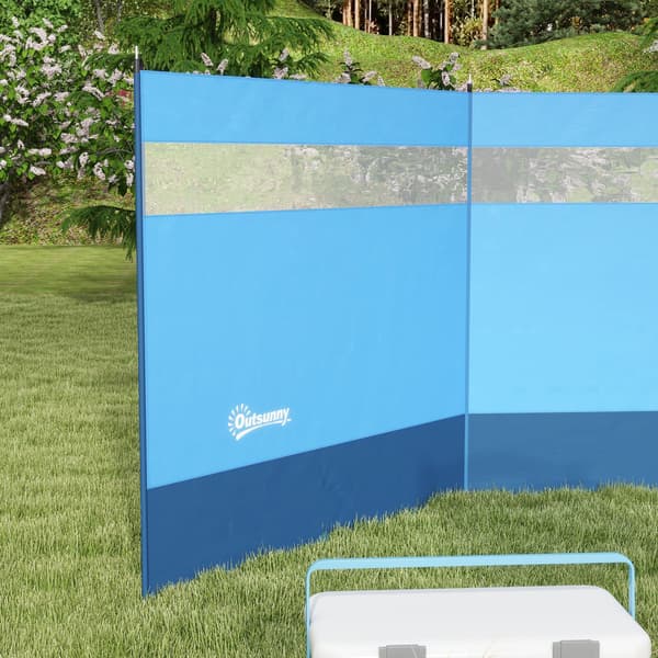 Fällbart vindskydd för camping | Färg: Blå