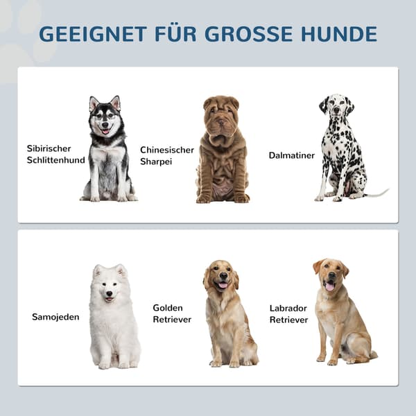 Foderstation til store hunde med 2 skåle i rustfrit stål | Farve: Grå | Mål: 60x35,5x30 cm