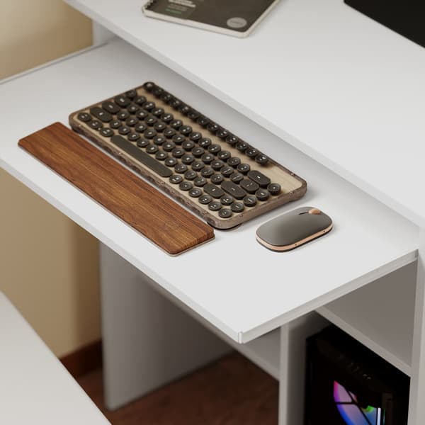 Computerbord - Computerbord med opbevaringsplads | Farve: Hvid | Mål: 80x45x75 cm