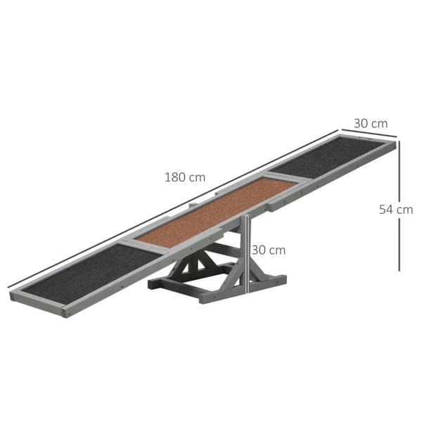 Hunderocker - Agility til hunde | Farve: Grå, brun, sort | Mål: 30x180x30 cm