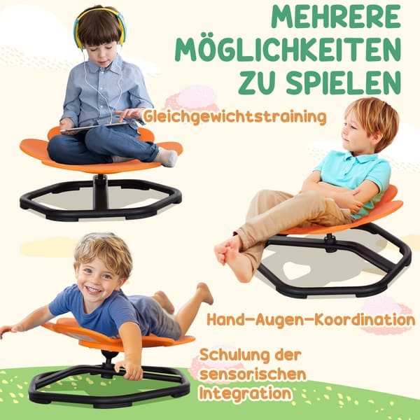 Sensorisk højstol til autisme | Farve: Orange, sort | Mål: 55x55x26 cm