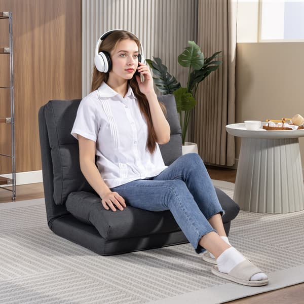 Beanbag chair with bed function and 6 positions | Farve: Grå | Mål: 70x72x56 cm