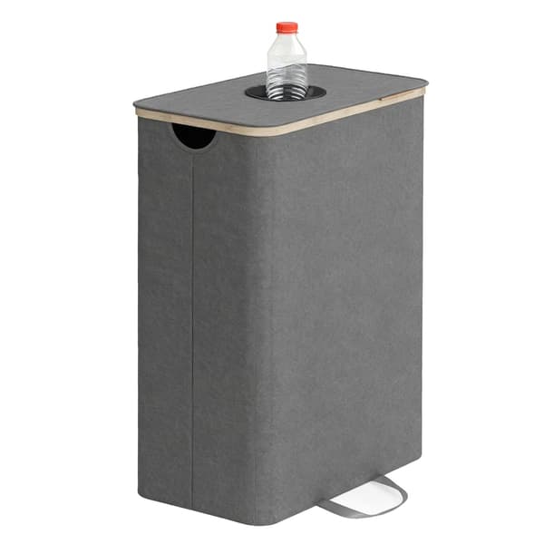 Pullosäiliö 100 l kannella ja sisäpussilla | Harmaa-beige | 32,5x42x70,5 cm
