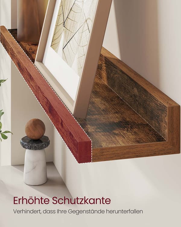 Seinähyllysarja 2 kpl - kelluva - 10 x 80 x 5/2 cm - ruskea MDF