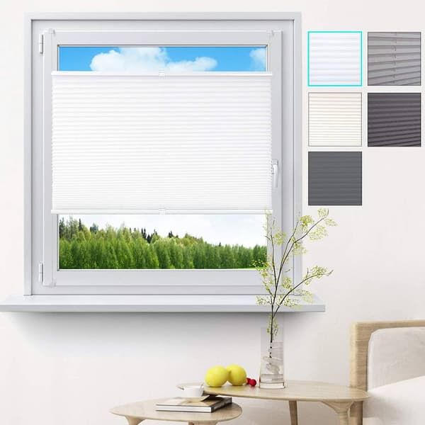 Borløst plisségardin Easyfix | Hvid | 80x100 cm