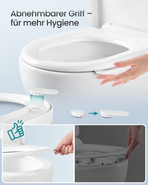 D-formad toalettsits med soft close | Vit