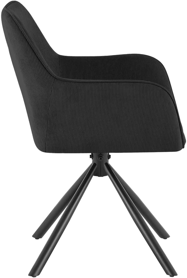 Spisestuestol Tipton med fløjlspolstring | Farve: sort | Mål: 58x59x84 cm