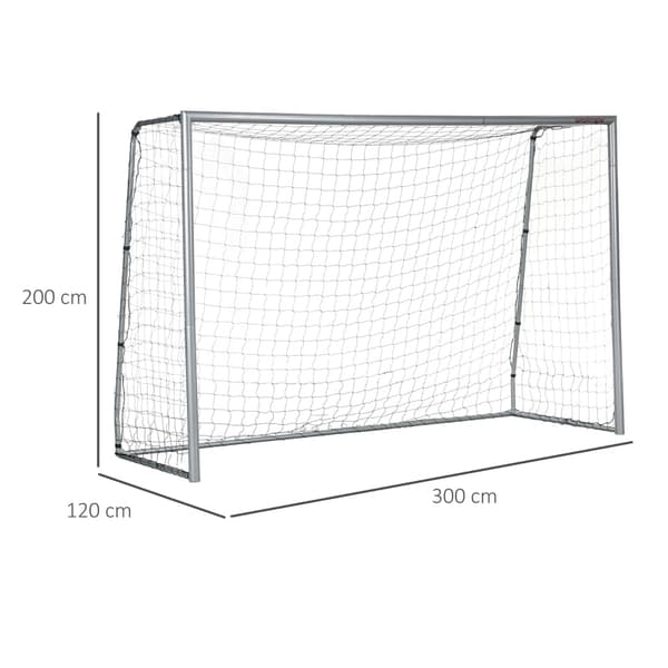 Bærbart fodboldmål | Farve: Grå | Mål: 120x300x200 cm