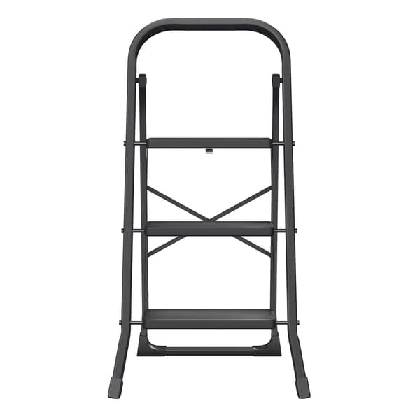 3-trins husstandstrapper med foldebeskyttelse | Sort | 46,5x74,5x105 cm