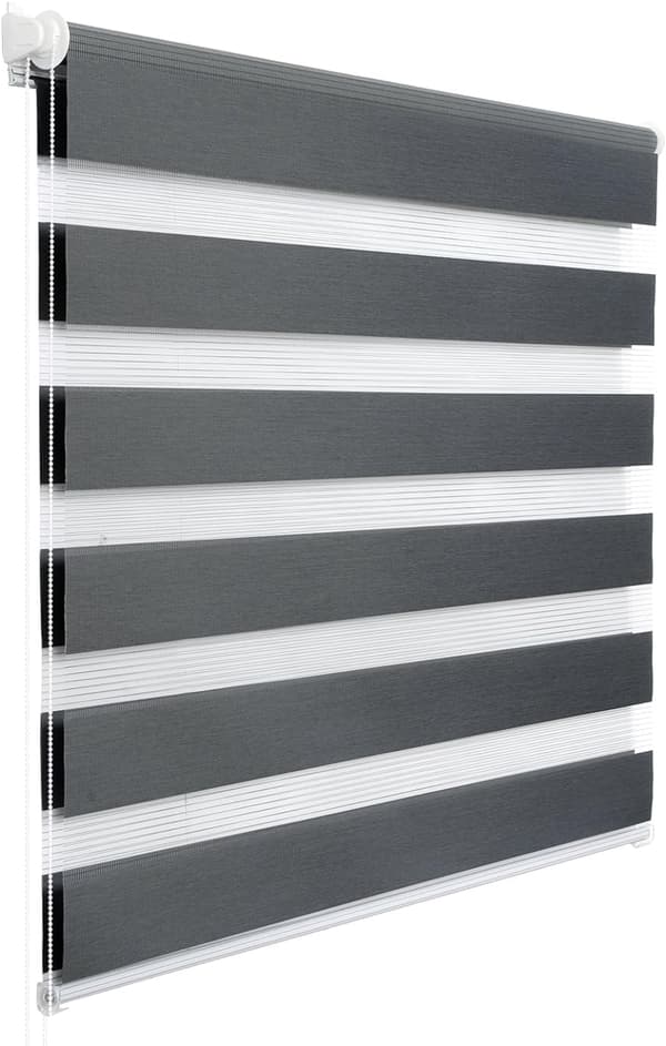 Dobbelt rullegardin uden boring mørkegrå 75x120 cm