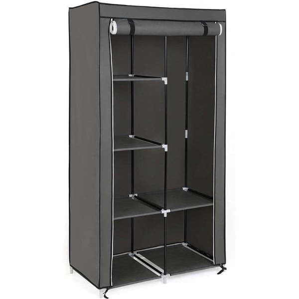 Sammenfoldelig stof garderobe - grå