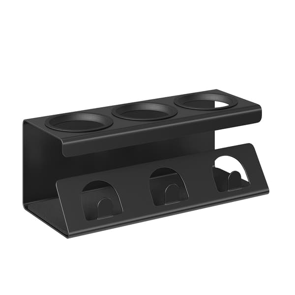 Pullonpidike 3 pullolle valutusastialla | Musta | 30x13,7x11,7 cm