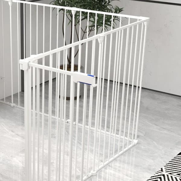 Hvalpepen - 8 paneler, foldbar | Farve: Hvid | Mål: 154x154x90 cm