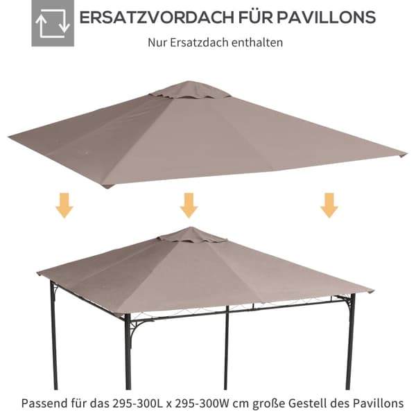 Huvimajan vaihtokatto - polyesteripaviljonkikatto | Väri: beige