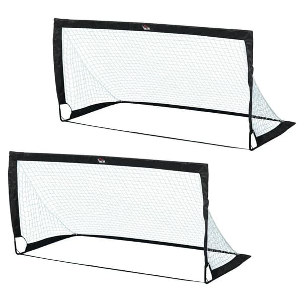 2-delt fodboldmål med net | Farve: Sort | Mål: 90x89x186 cm