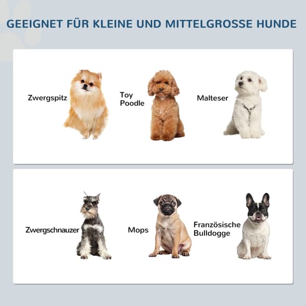 Hundefoderstand med 2 skåle i rustfrit stål | Farve: Grå/Sølv | Mål: 24x44x15 cm