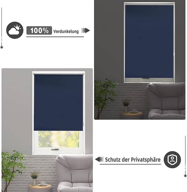 Blackout thermal roll without drilling | Sininen | 110x160 cm