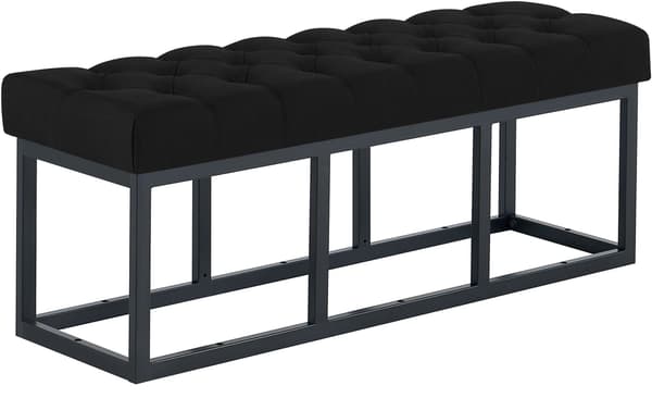 Sofa Amun - Fabric Chesterfield sofa | Farve: sort | Mål: 120x38x46 cm