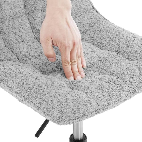 Sæt med 2 barstole med chenille ryglæn | Grå
