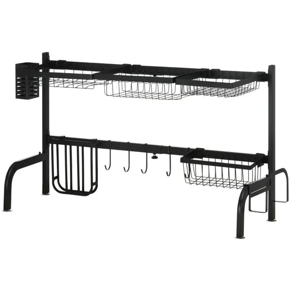 Afløb over vask - Justerbar | Farve: Sort | Mål: 93x30x52 cm