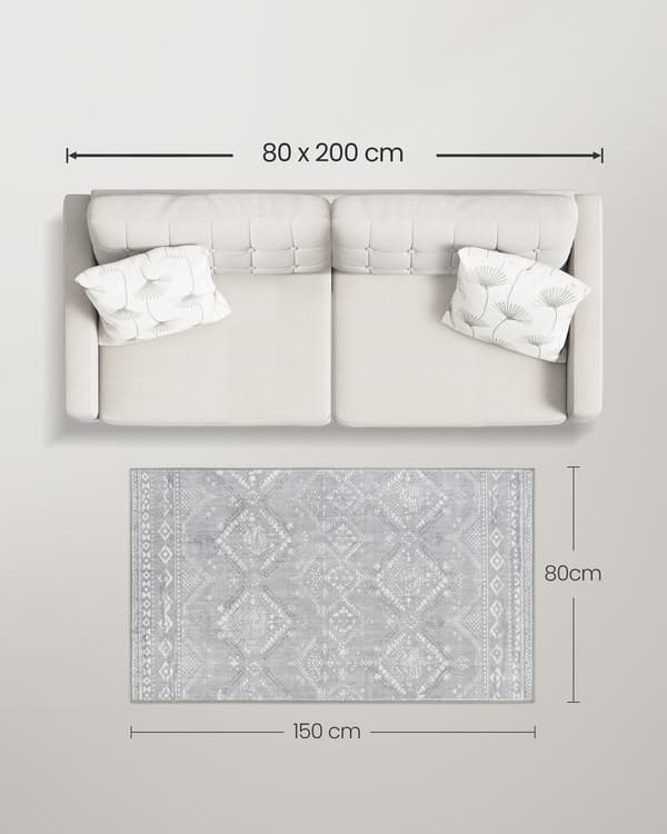 Boho matta för heminredning | Duva grå | 80x150 cm