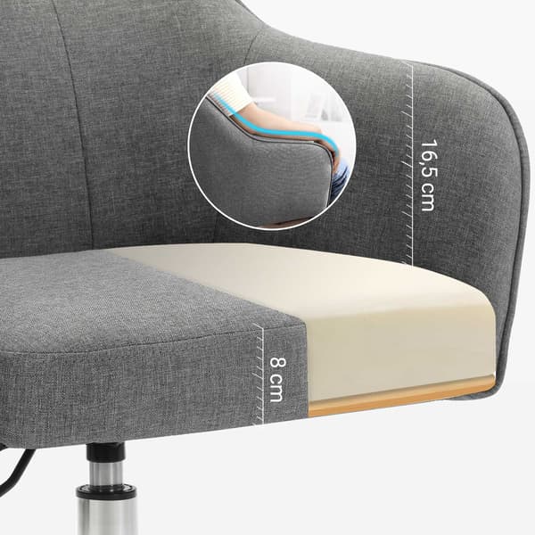 Ergonomisk kontorstol - grå - drejelig - 65 x 69 x (83-93) cm