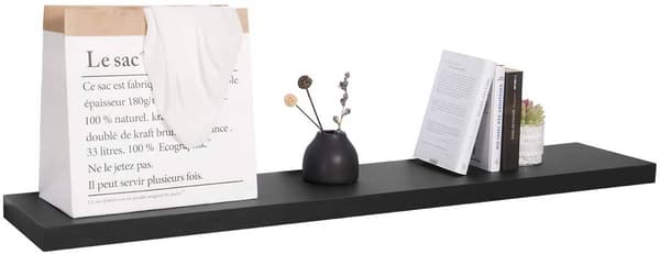 Væghylde til cd'er, dvd'er og bøger | Sort | 50x22,9x3,8 cm