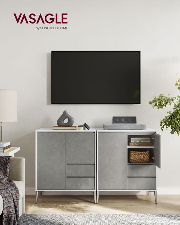 Spånplade opbevaringsskab - grå beton - 40 x 70 x 85 cm
