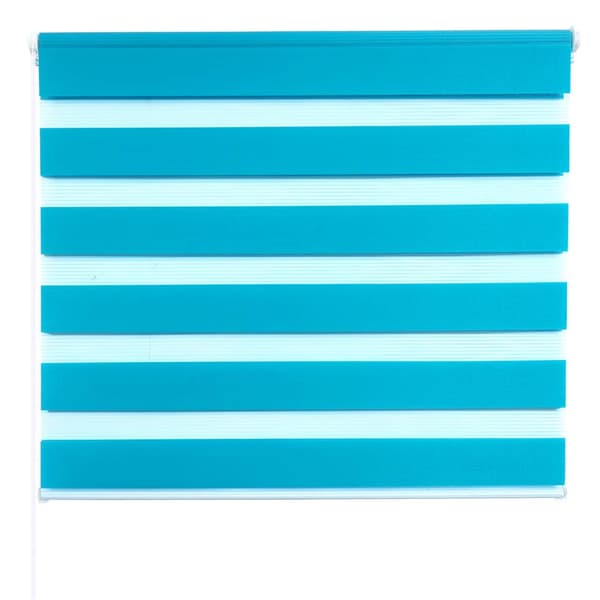 Double roller blind with clamp fix without drilling | Turkos | 60x150 cm