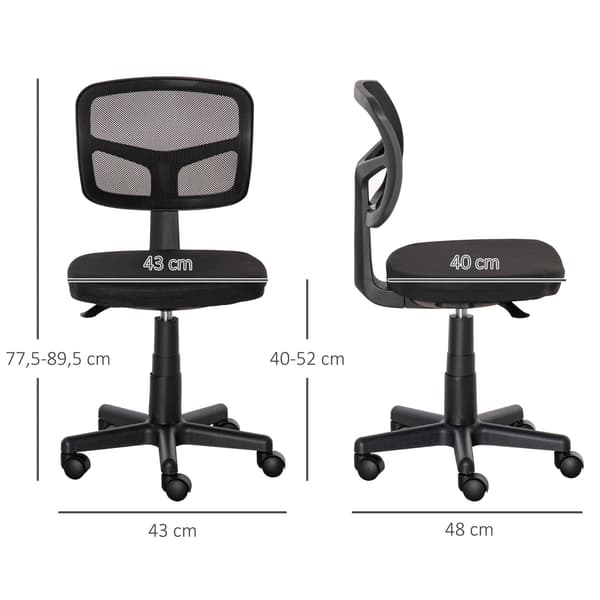 Ergonomisk kontorstol med mesh ryglæn, justerbar | Farve: Sort