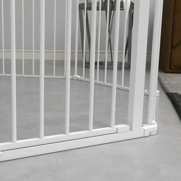 Hvalpepen - 8 paneler, foldbar | Farve: Hvid | Mål: 154x154x90 cm