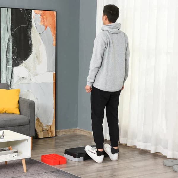 Aerob stepper | Farve: Sort+Grå+Rød | Mål: 29x68x15 cm