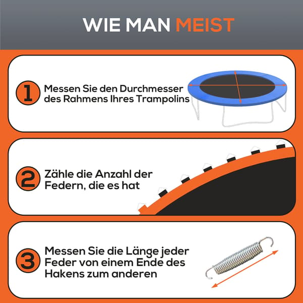 Trampolinmåtte til rund trampolin Ø366 cm - Udskiftningsmåtte | Farve: Orange, sort