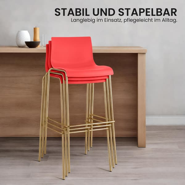 2 baarijakkaran sarja Hover muovia | Väri: punainen | Mitat: 43x48x100 cm