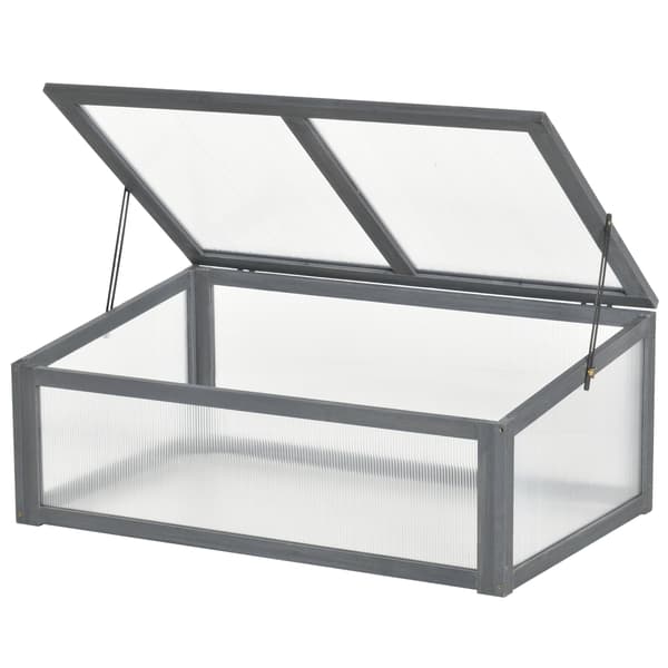 Minidrivhus til haven med gennemsigtige paneler | Farve: Grå | Mål: 65x100x40 cm