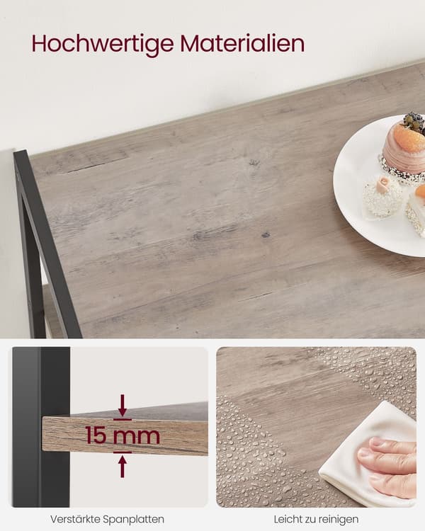 Kagerol med kurve - Cupcakeholder - Spånplade/stål - 35 x 80 x 95 cm - Greige sort