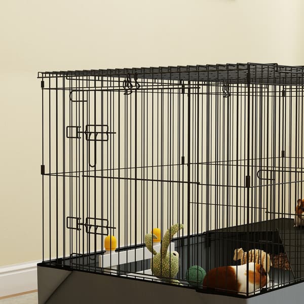2-i-1 gnaverbur | Farve: Sort, grå | Mål: 61x121x61 cm