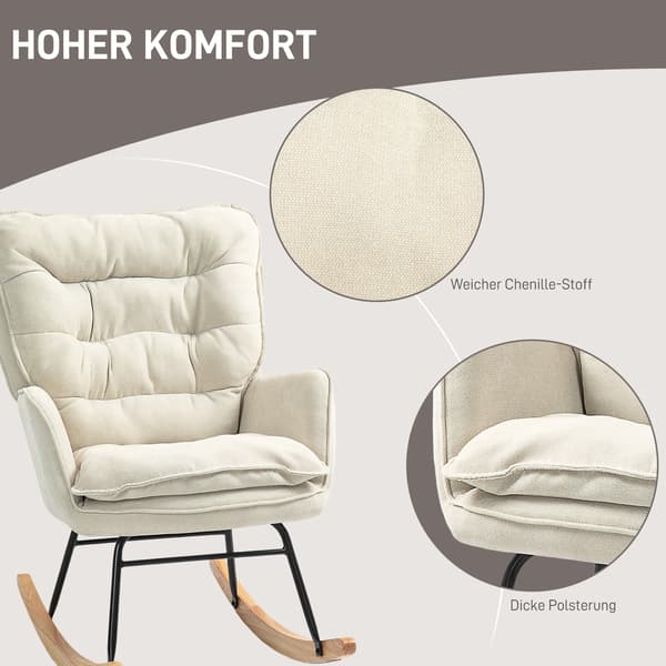 Chenille keinutuoli | Väri: Ruskea | Mitat: 98,5x71x97 cm