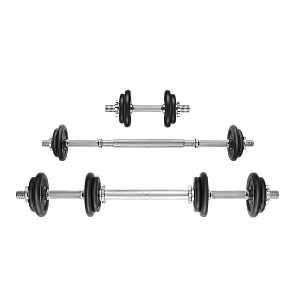 Justerbart håndvægtsæt 2 x 10 kg af støbejern | Sort