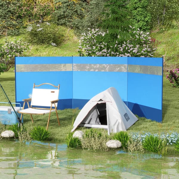 Fällbart vindskydd för camping | Färg: Blå